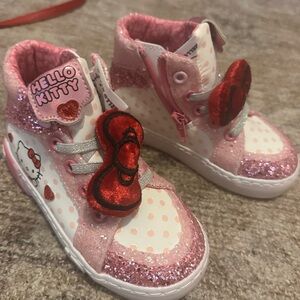Hello Kitty Pink and Red Glitter Sneakers